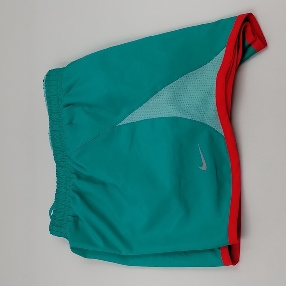 Nike Dri-Fit Running Shorts Size Medium Green/Red - Picture 2 of 9